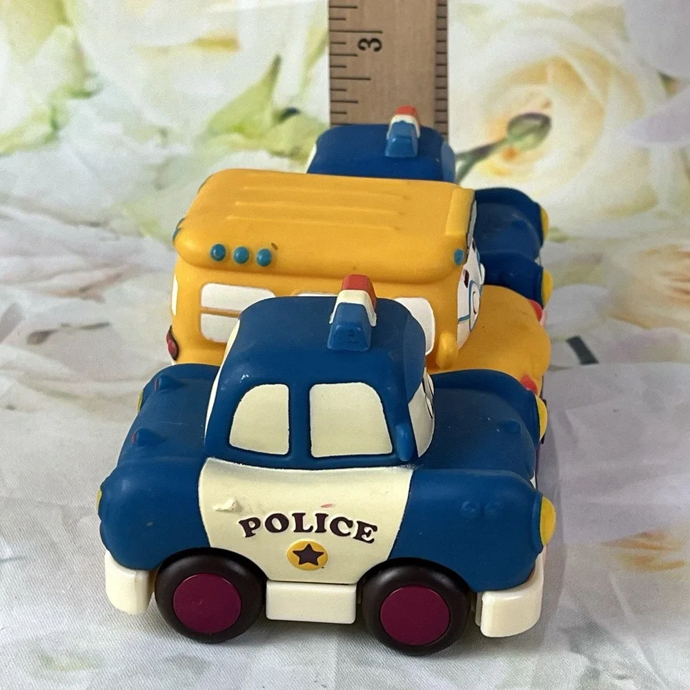 Mini Wheels Pull-Back Vehicles Bus Police Car Safety Just Be You Lot My B Toys